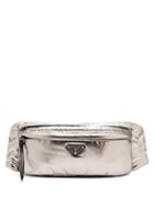 Matchesfashion.com Prada - Metallic Double Zip Belt Bag - Womens - Silver