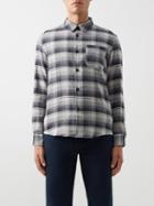 A.p.c. - Trek Checked Cotton-blend Flannel Shirt - Mens - Grey
