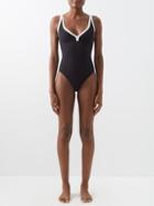 Lisa Marie Fernandez - Maria Piped Swimsuit - Womens - Black Cream