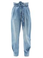 Matchesfashion.com Redvalentino - High-rise Paperbag-waist Jeans - Womens - Denim