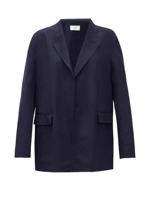 Matchesfashion.com The Row - Tristan Oversized Double-breasted Wool Jacket - Womens - Navy