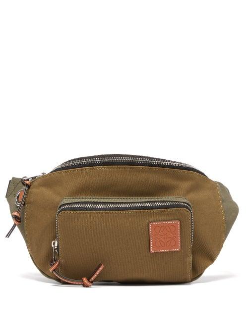 Matchesfashion.com Loewe Paula's Ibiza - Logo-patch Canvas Belt Bag - Mens - Khaki