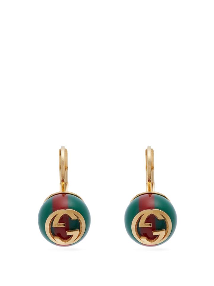 Gucci Gg Web-stripe Earrings