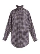 Balenciaga Ruffle-neck Cotton Flannel Shirt