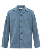 Le17septembre Homme - Cuban-collar Cotton-corduroy Shirt - Mens - Blue