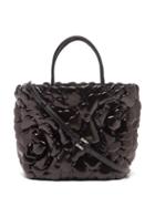 Valentino Garavani - Atelier Mini Petal-effect Leather Tote Bag - Womens - Black