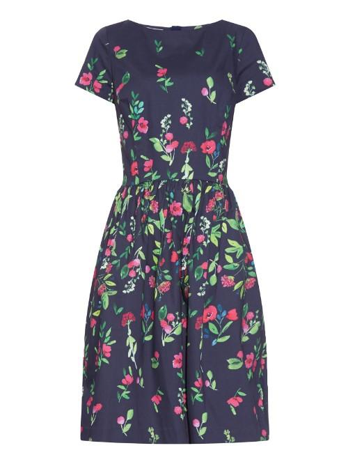 Oscar De La Renta Floral-print Cotton-blend Dress