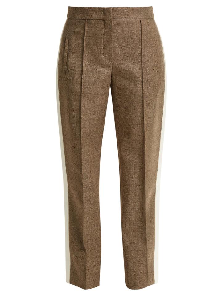 Fendi Side-stripe Wool-blend Twill Trousers