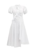 Matchesfashion.com Peter Pilotto - Ruffled Asymmetric Cotton Dress - Womens - White