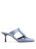 Matchesfashion.com Fabrizio Viti - Gabor Bow Embellished Satin Mules - Womens - Light Blue