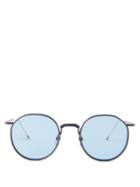 Thom Browne Eyewear - Round Metal Sunglasses - Mens - Blue