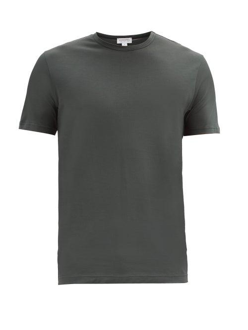 Matchesfashion.com Sunspel - Crew-neck Cotton-jersey T-shirt - Mens - Dark Green