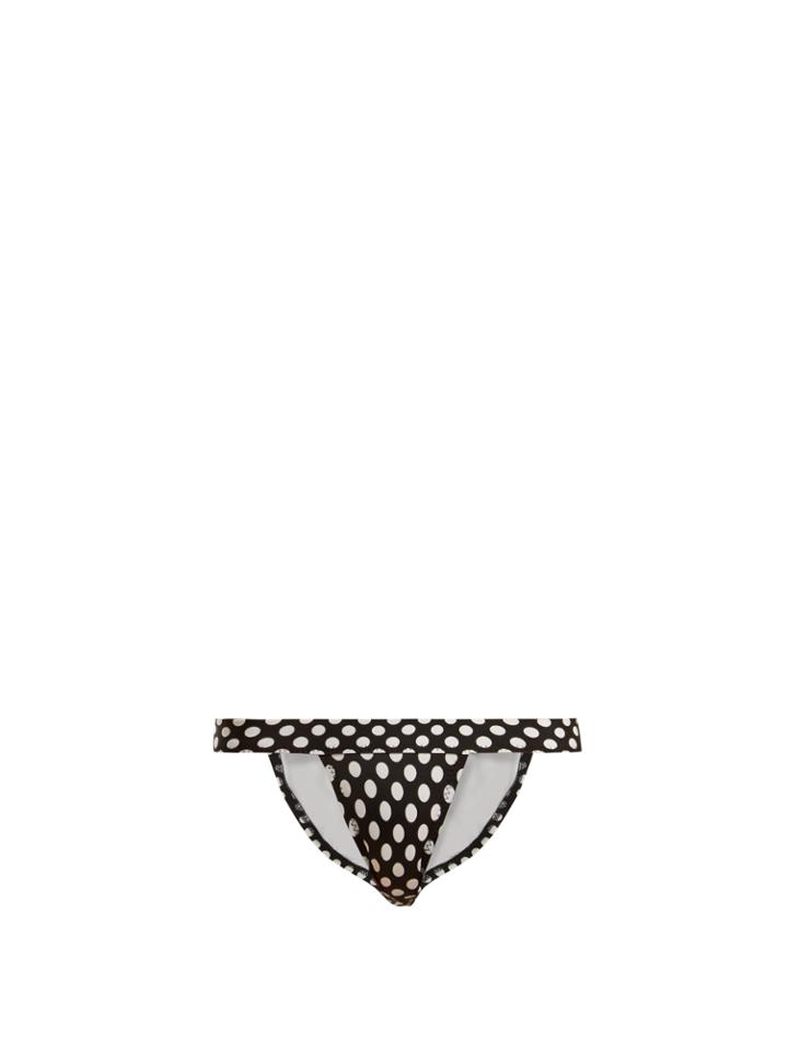Norma Kamali 17 Banded Polka-dot Bikini Briefs