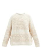 Matchesfashion.com Lauren Manoogian - Slip-stitched Alpaca-blend Sweater - Womens - White Multi