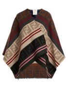 Fendi Ff Logo Wool-blend Poncho