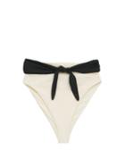 Matchesfashion.com Mara Hoffman - Goldie High-rise Belted Bikini Briefs - Womens - Black White