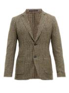 Matchesfashion.com Officine Gnrale - Single Breasted Houndstooth Wool Blend Jacket - Mens - Green Multi