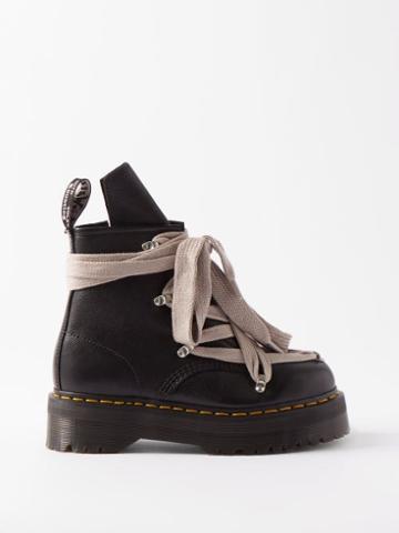 Rick Owens X Dr. Martens - 1460 Quad-sole Leather Boots - Womens - Black