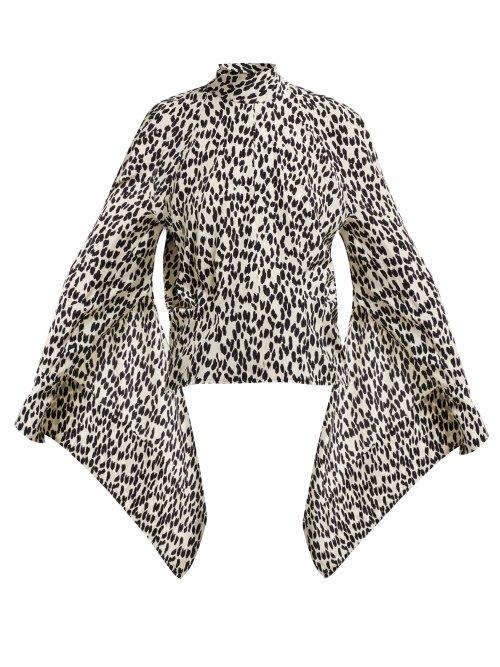 Matchesfashion.com Petar Petrov - Belva Leopard Print Silk Blouse - Womens - Leopard
