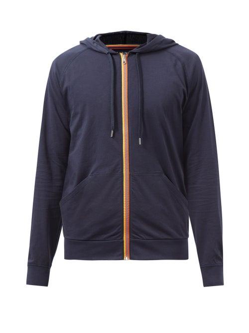 Paul Smith - Artist Stripe Cotton Pyjama Hooded Sweatshirt - Mens - Navy