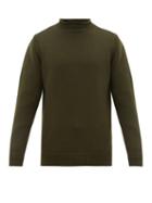 Matchesfashion.com Sunspel - Rolled Collar Merino Wool Sweater - Mens - Green