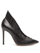 Matchesfashion.com Gianvito Rossi - Gianvito 105 Pleated Trim Leather Pumps - Womens - Black