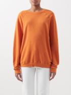 Les Tien - Crew-neck Brushed-back Cotton Sweatshirt - Womens - Orange