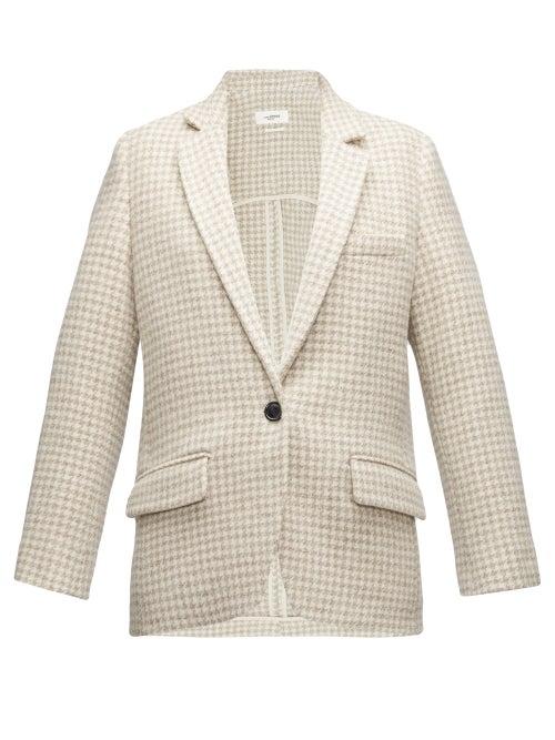 Matchesfashion.com Isabel Marant Toile - Charly Houndstooth Tweed Blazer - Womens - Ivory Multi