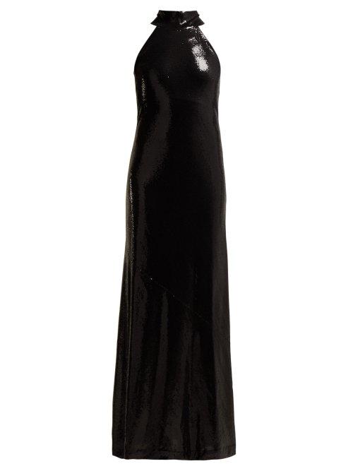 Matchesfashion.com Galvan - Daniela Sequined Halterneck Gown - Womens - Black
