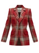 Matchesfashion.com Vivienne Westwood - Lou Lou Single Breasted Tartan Wool Jacket - Womens - Red Multi