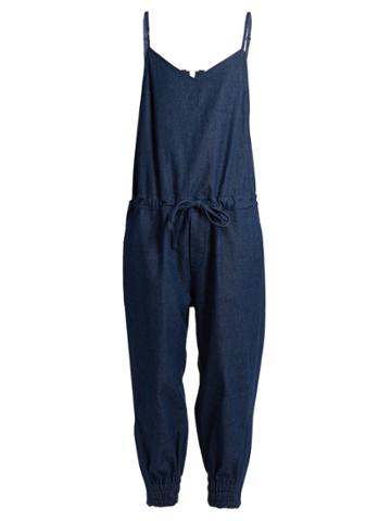 Yohji Yamamoto Regulation Drawstring-waist Denim Jumpsuit