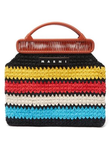 Marni Market - Hand-woven & Crochet Handbag - Womens - Multi Stripe