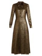 Saint Laurent Silk And Lurex-blend Floral-jacquard Maxi Dress