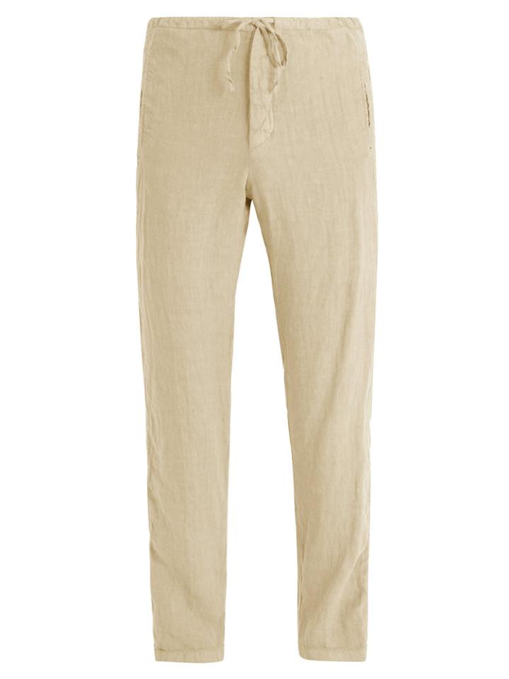 J.w. Brine Drawstring-waist Straight-leg Linen Trousers