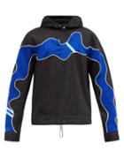 Matchesfashion.com Ahluwalia - Pinstriped Upcycled Cotton-blend Hooded Sweatshirt - Mens - Black Blue