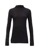 Matchesfashion.com Jil Sander - Funnel-neck Pliss-jersey Top - Womens - Black