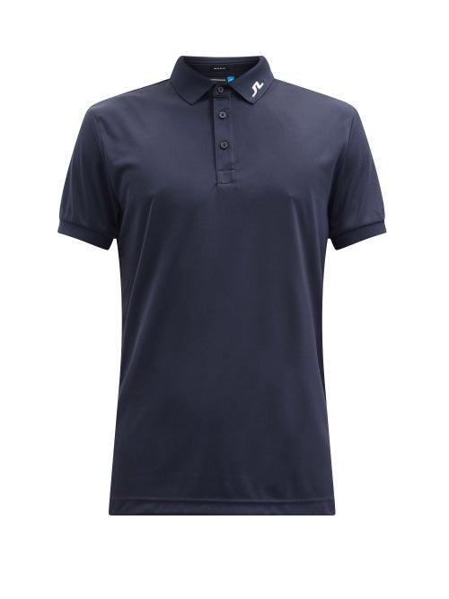 Matchesfashion.com J.lindeberg - Kv Logo-panel Stretch-jersey Polo Shirt - Mens - Navy