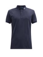 Matchesfashion.com J.lindeberg - Kv Logo-panel Stretch-jersey Polo Shirt - Mens - Navy