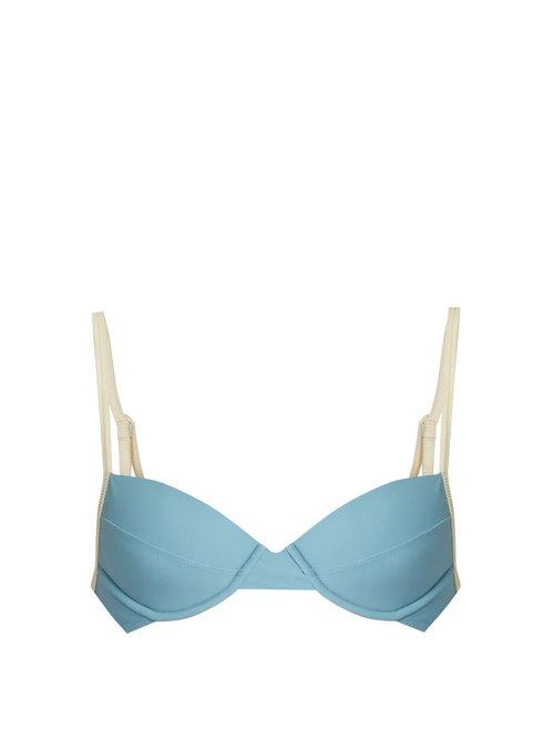 Matchesfashion.com Roxana Salehoun - Underwired Bikini Top - Womens - Light Blue
