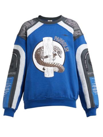 Matchesfashion.com Phipps - Pangolin Print Cotton Sweatshirt - Womens - Blue Multi