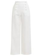 Matchesfashion.com Odyssee - Sol Wide Leg Linen Trousers - Womens - White