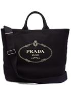 Matchesfashion.com Prada - Logo Print Canvas Tote - Womens - Black