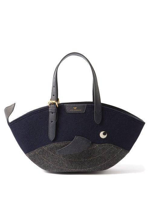 Anya Hindmarch - Whale Small Recycled-felt Tote Bag - Womens - Navy