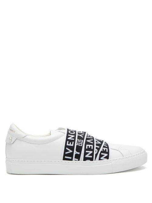 Matchesfashion.com Givenchy - Urban Street Logo Jacquard Leather Trainers - Mens - White Black