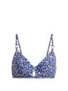 Matchesfashion.com Biondi - Masai Leopard Print Bikini Top - Womens - Blue Print