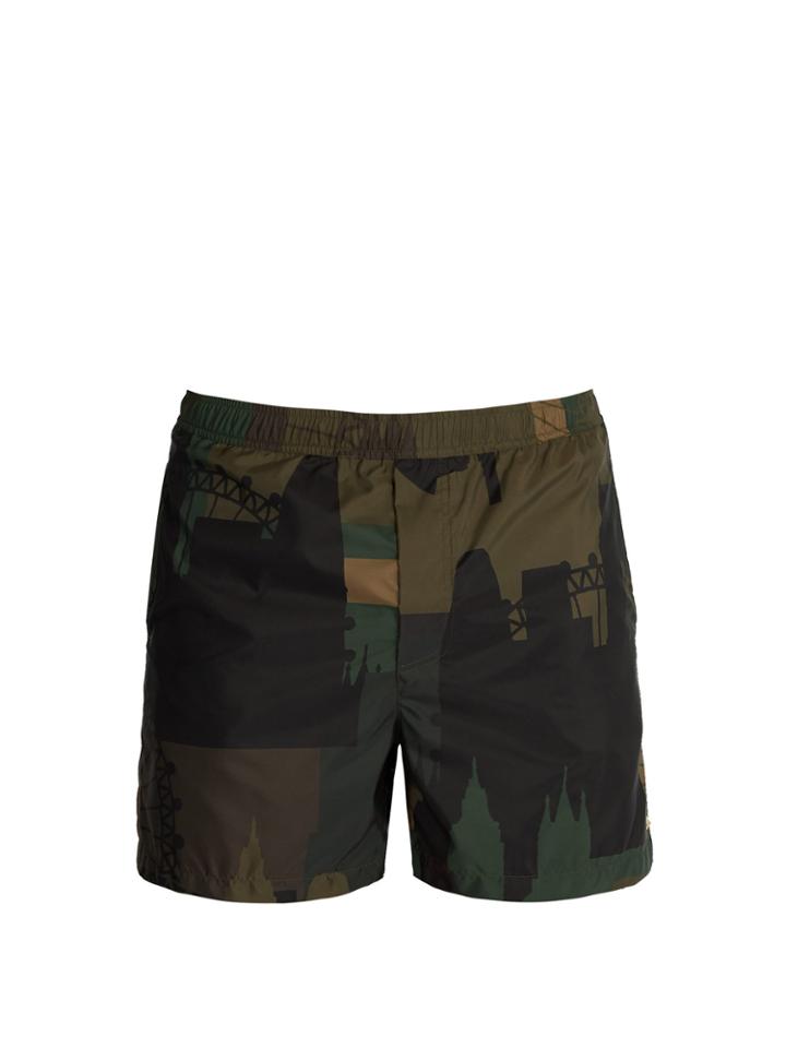 Valentino London Camouflage-print Swim Shorts