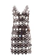 Paco Rabanne - Fleur Chainmail Mini Dress - Womens - Black