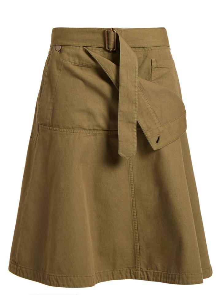 Jw Anderson Folded-front A-line Cotton Skirt