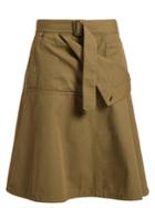 Jw Anderson Folded-front A-line Cotton Skirt