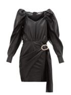 Matchesfashion.com Dodo Bar Or - Mona Crystal Buckle Leather Dress - Womens - Black